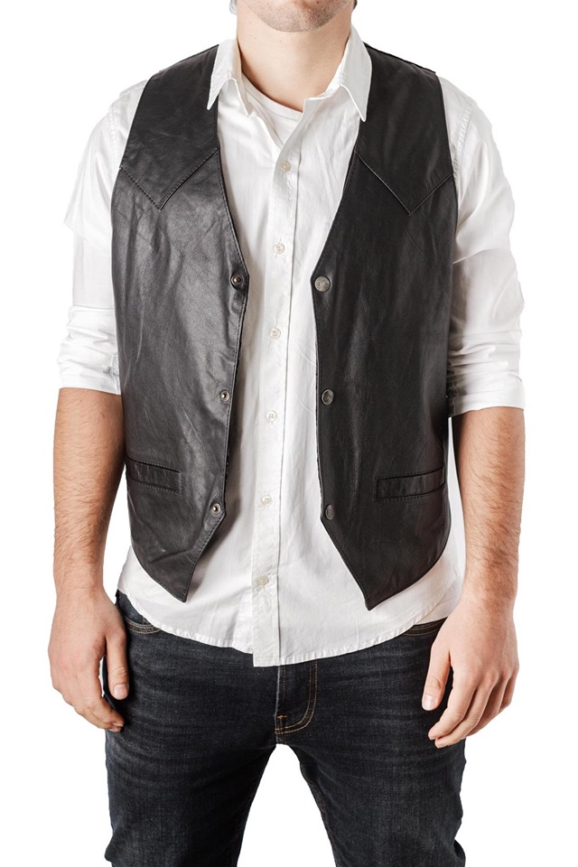 Chaleco cuero 2025 hombre